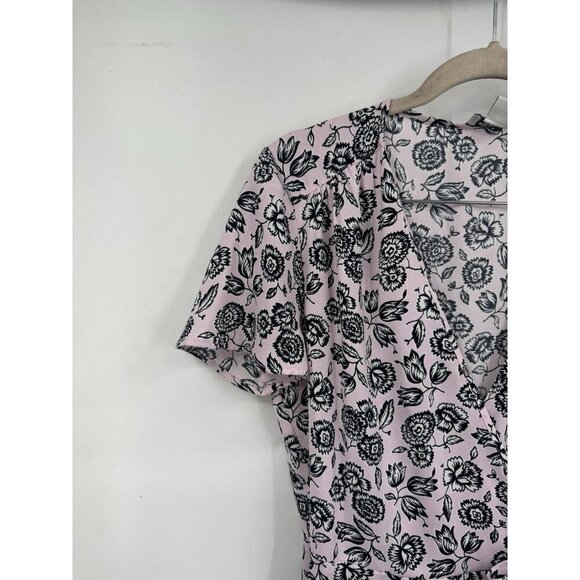 J. Crew Floral Wrap Mini Dress Women 0 Pink Preppy Feminine Romantic Fairy - Picture 8 of 8